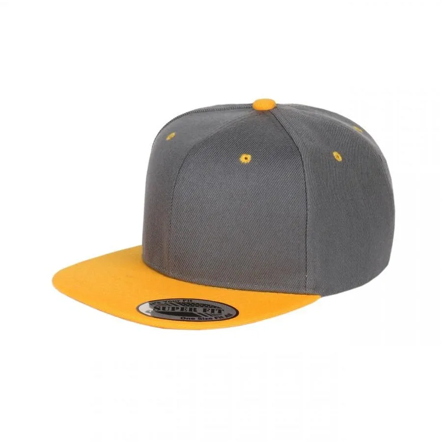 Two-Tone Blank Adjustable Flat Bill Plain Snapback Hats - More Colors