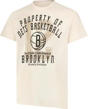 Ultra Game NBA Official Men's Standard Super Soft Nostalgic T-Shirt, Brooklyn Nets,Cream|Brooklyn Nets