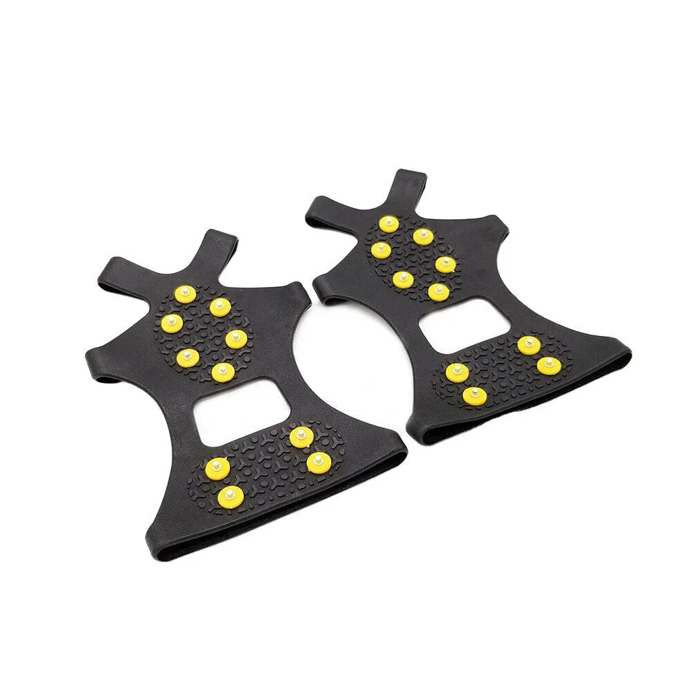 US 1-2 Pairs 10 Studs Ice Cleats Over Shoe Boots Anti Slip Traction Crampons