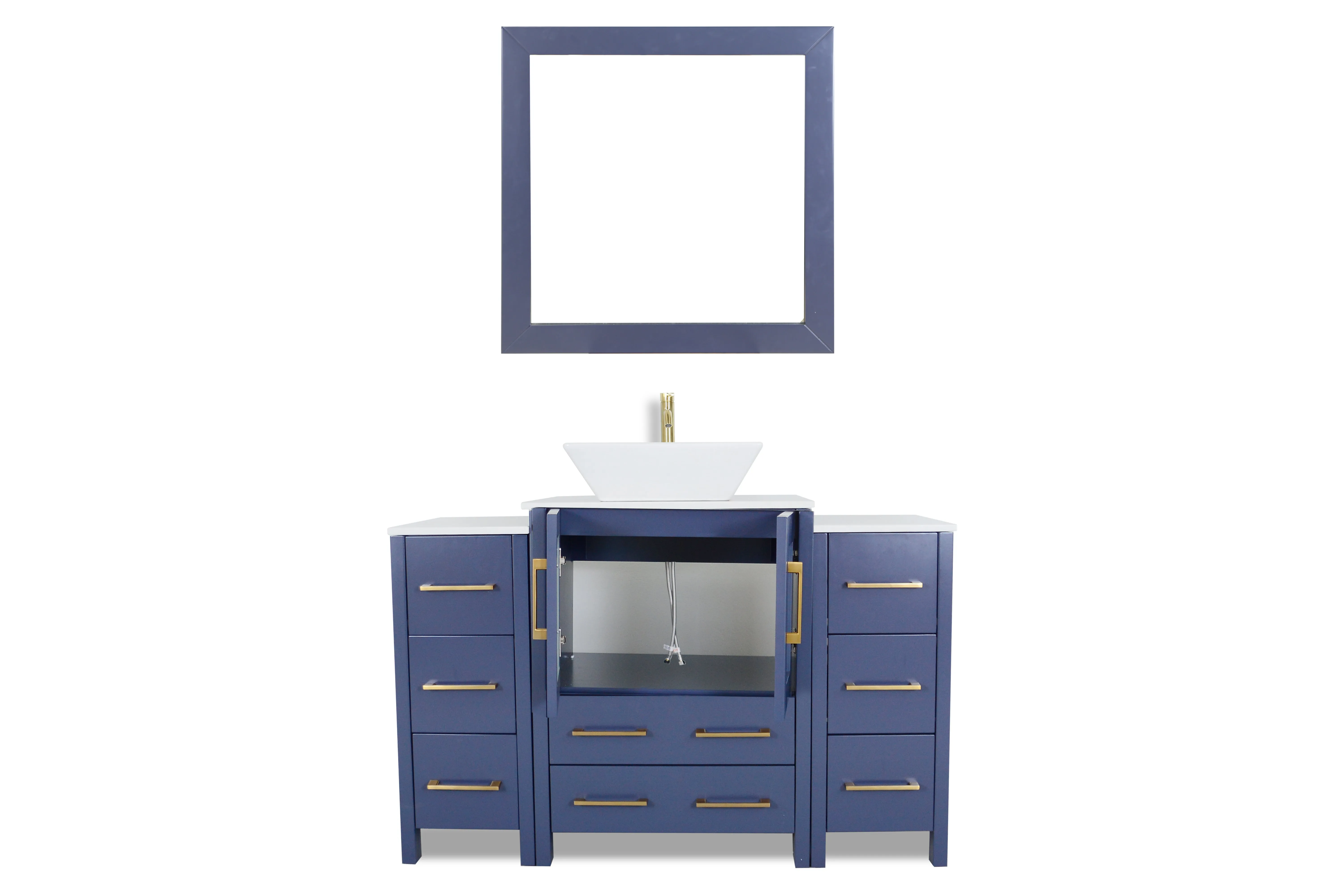 Vanity Art Ravenna 48" Bathroom Vanity Single Sink Combo Set with Marble Top and Mirror VA3124 New