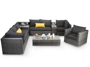 Verona Rattan Garden Corner Sofa Grey