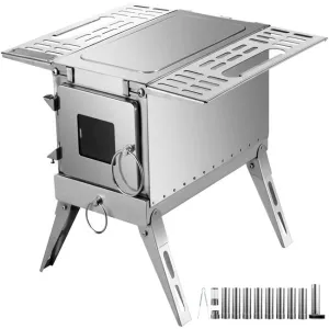 versatile Tent Wood Stove, Outdoor Camping Wood Burning Stove Stainless Steel