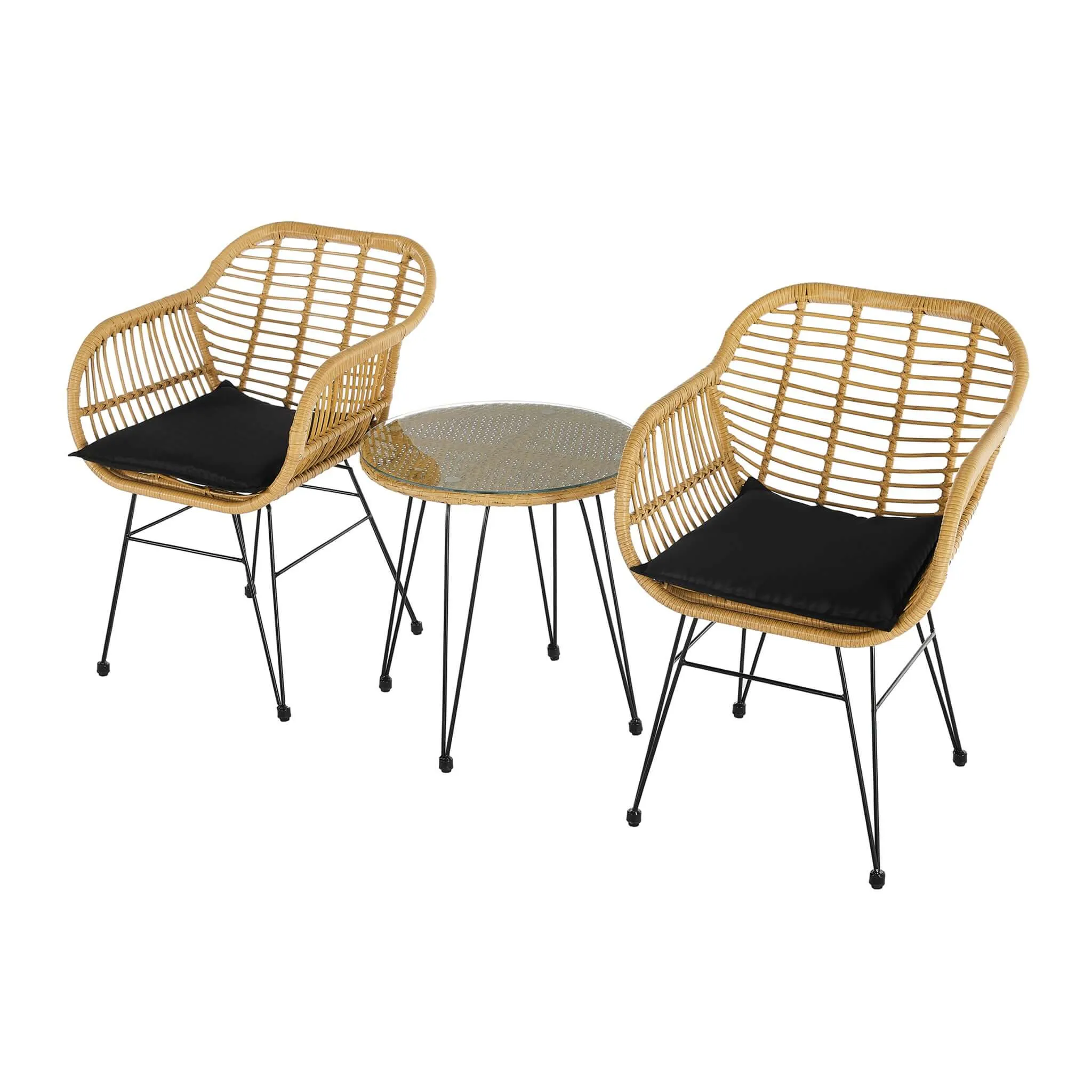 Vicenza Wicker Rattan Bistro Table & Chairs Set