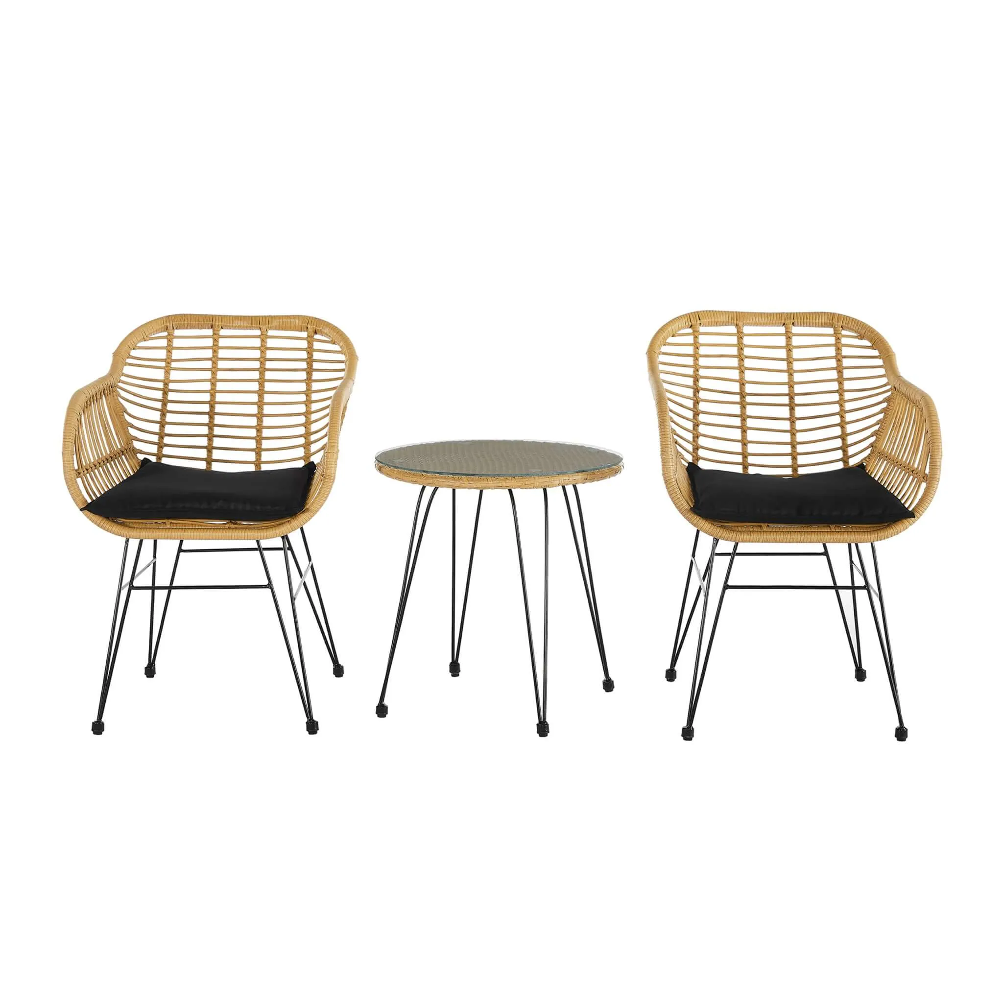 Vicenza Wicker Rattan Bistro Table & Chairs Set