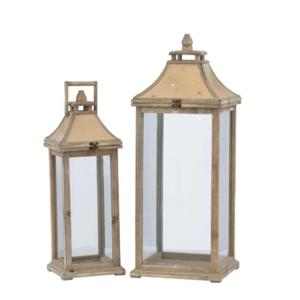 Wood Lanterns with Flip Top